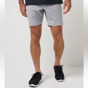 Travis Mathew Tech Chino Shorts 8” SLEET Gray Solid NWT Golf Active Casual SZ 40